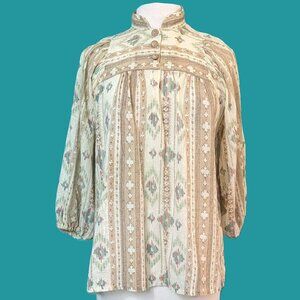 Byer's California Vintage Southwestern Print Prairie Blouse Preowned